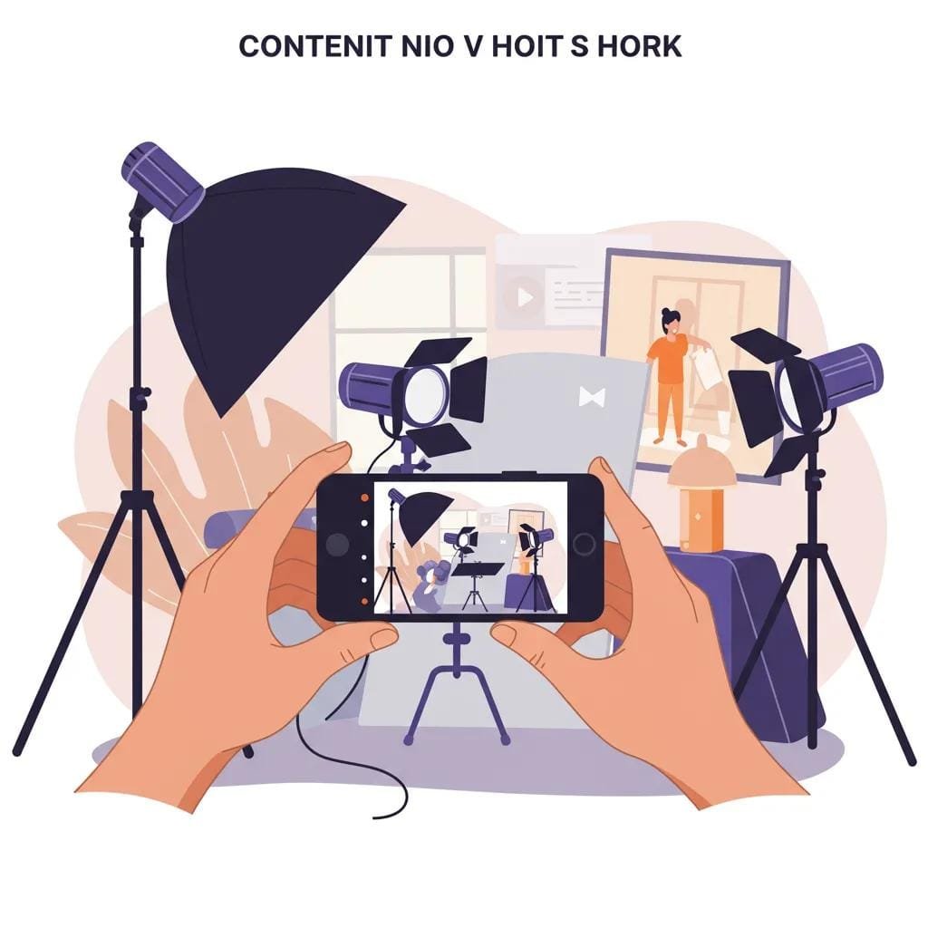 Content creator filming short video for marketing